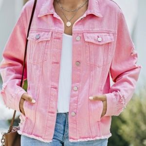 Pink denim jacket never worn